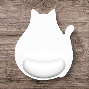 White Cat-Shaped Mouse Pad